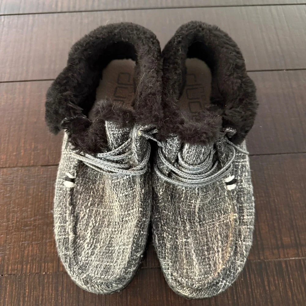 Hey Dude Britt Boho Women Size 8 Cookies and Cream Faux Fur Lined Ankle Boots